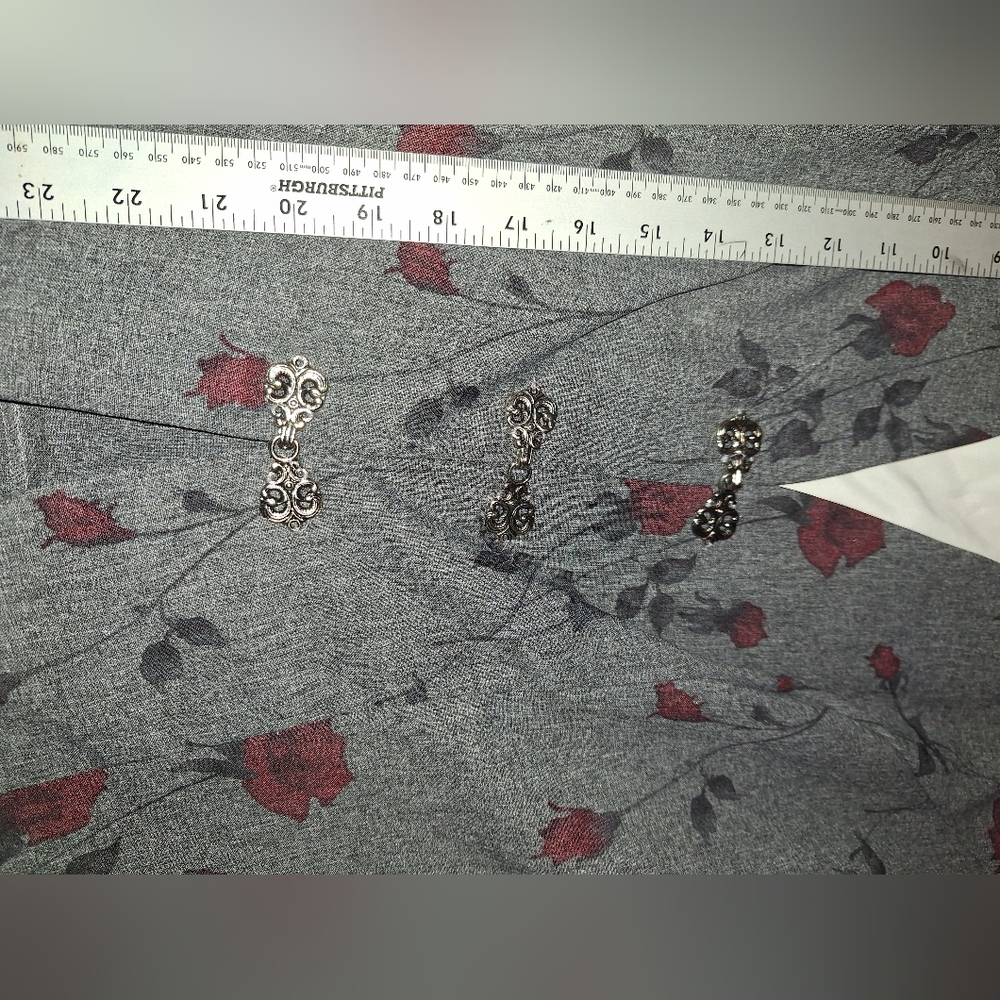 Chad Stevens 2 piece pants  suit / size 16w / gray with floral design - Picture 14 of 15